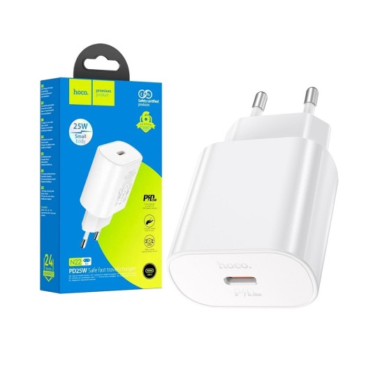 Adaptador Hoco N22 Jetta con Puerto Tipo C PD25W Blanco